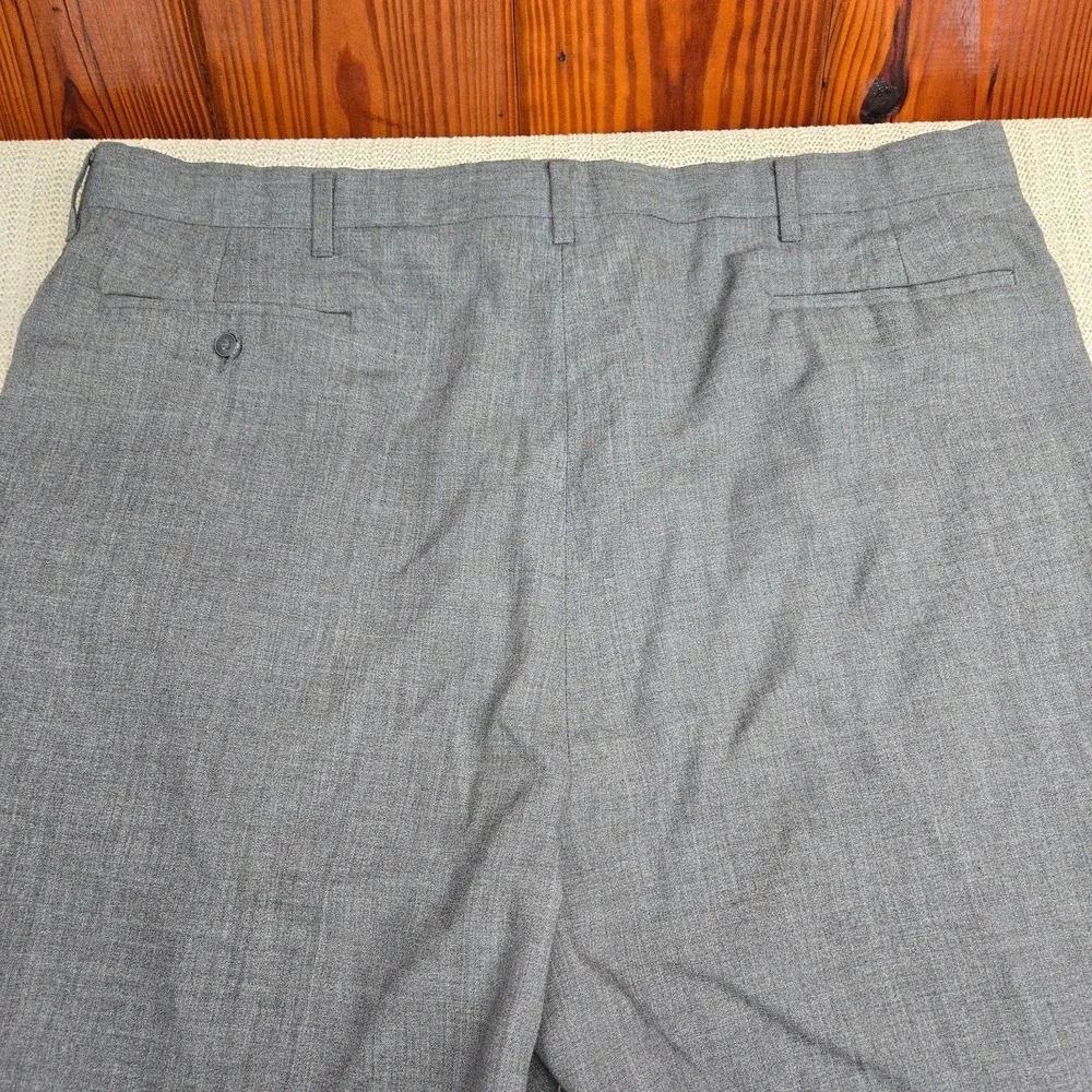 Vintage Haggar Pants Men 38x34 Gray Dress Slacks Classic Fit Wool Blend Workwear